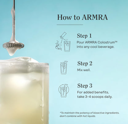ARMRA Colostrum Powder |Unflavored |Gut Health & Bloating | Skin & Hair | Immunity|Keto, Gluten & Fat-Free |120 Servings